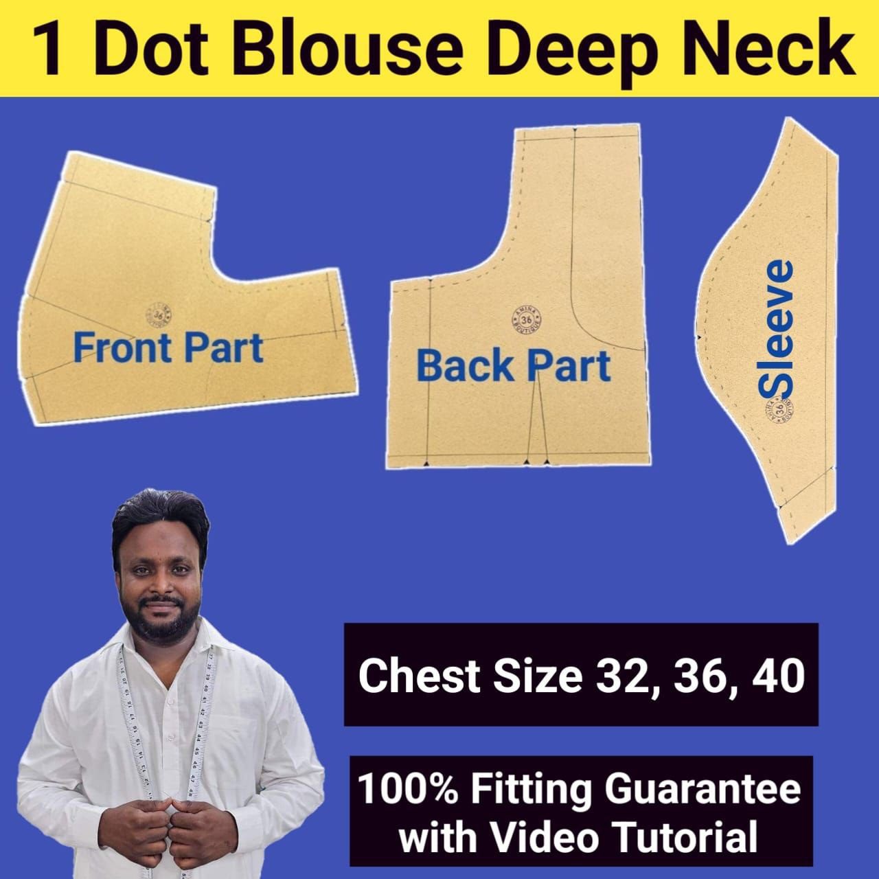 1_Dot_Blouse_Deep_Neck_2.jpg 1 Dot Blouse | Deep Neck | Chest Size 32,36,40 - Image 1