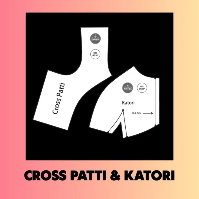 Single Katori Blouse | Deep Neck | Paper Patterns | Chest Size 30 To 44 (Set of 8) - Image 3